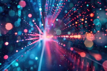 Poster - A blurred image of a bright light in the dark, suitable for use in scenes where lighting is an issue