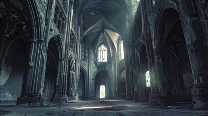 Aufkleber - A historic cathedral with numerous stained glass windows, great for background or architectural use