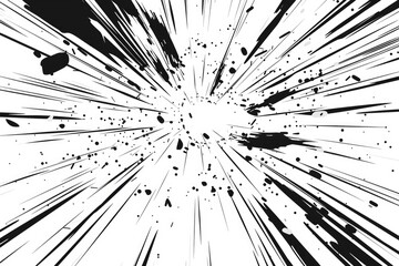 Poster - A vibrant splash of black and white paint on a white background