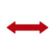 © Siarhei - Double ended straight red arrow pointer. Dual wide long arrow. Vector illustration on white background.