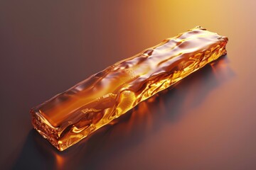 Poster - A single piece of ice sitting on a table, perfect for a still life or science project