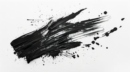 Wall Mural - An abstract black splash paint with brush strokes