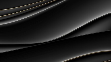 Fototapete - Abstract black and gold wavy background.