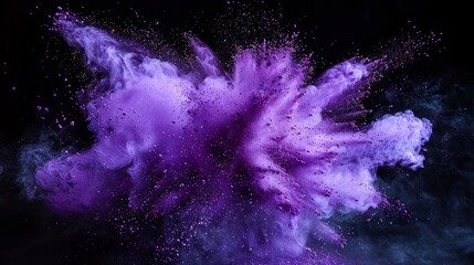 Poster - Vibrant purple powder explosion against a dark backdrop