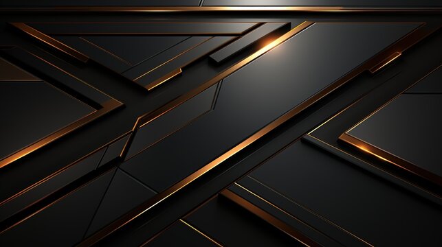 Abstract geometric pattern with black and gold stripes.