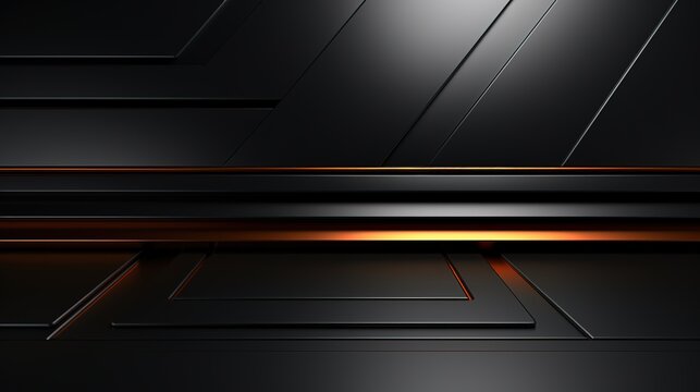 Abstract black and orange geometric background.