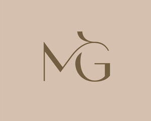 Poster - mg letter logo icon design. classic style luxury initials monogram.