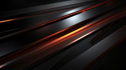 Fototapete - Abstract black and orange glowing stripes background.