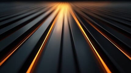 Fototapete - Abstract black and orange light streaks.