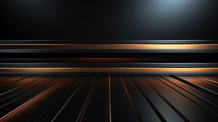 Fototapete - Abstract black and orange striped background with a glowing effect.