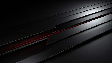 Fototapete - Abstract black and red geometric background with glossy texture.