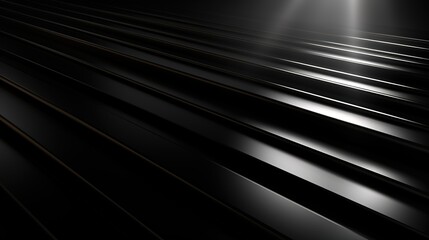 Fototapete - Abstract black and silver diagonal stripes with light.