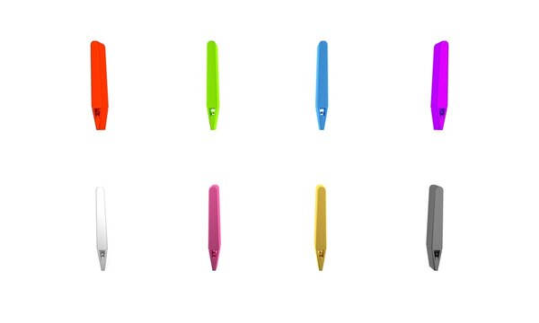 Colorful Pen icon isolated on white background. Minimalism concept. 3D render illustration