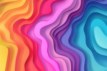 Poster - Abstract design featuring wavy shapes in various colors, ideal for backgrounds and creative projects