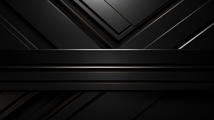 Fototapete - Abstract black and silver geometric background with a dark and elegant design.