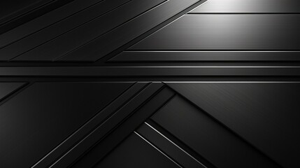 Fototapete - Abstract black and silver geometric background with a subtle metallic sheen.