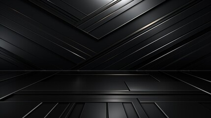 Fototapete - Abstract black and silver geometric background with a futuristic design.
