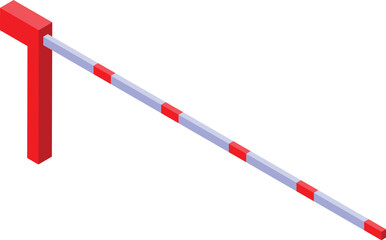 Poster - Red and white striped barrier controlling access