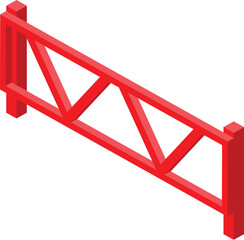 Wall Mural - Isometric red metal barrier limiting access to restricted area