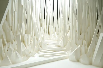 Abstract White Crystal Forest