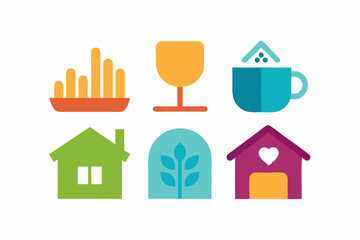 Building & Furniture icons shape vector design