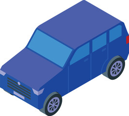 Poster - Blue off road vehicle, great for transportation, travel and adventure illustrations in isometric view