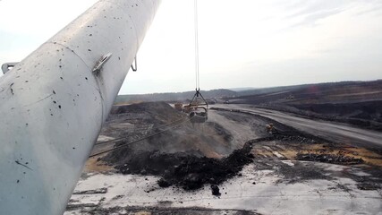 Poster - Heavy Machinery Operations in OpenPit Mining Focus on Efficiency and Safety Standards. Stock Clip