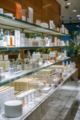 Poster - A store filled with various skin care products and cosmetics, ideal for use in beauty or retail settings