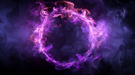 Poster - Abstract purple smoke ring design on a dark background