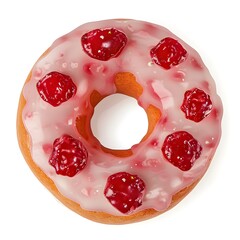 Wall Mural - Donut with Pink Glaze and Red Cherries