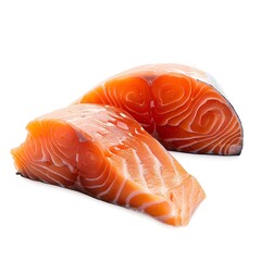 Wall Mural - Fresh Salmon Fillet Isolated On White