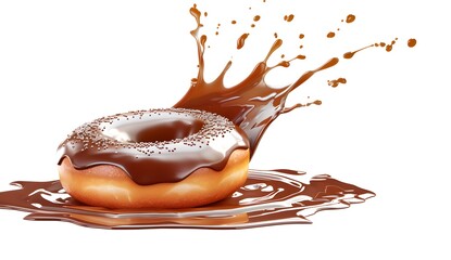 Wall Mural - Chocolate Donut Splash