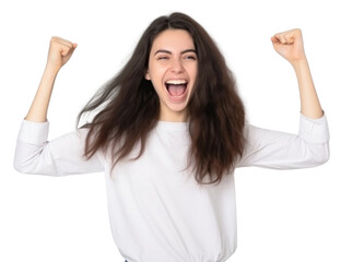 Poster - PNG Woman shouting adult white background.