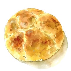 Sticker - Watercolor painting of a golden bread