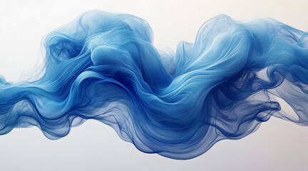 Sticker - Abstract background with wavy lines and waves. Blue waves. Generative AI