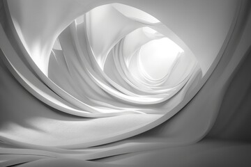 Aufkleber - A classic black and white photograph of an unusual curved structure, ideal for use in art, design or historical context