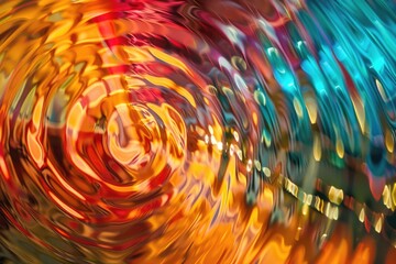 Poster - A close-up shot of a vibrant, circular object with intricate details