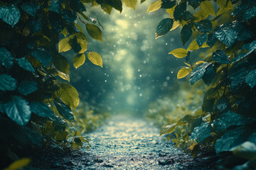 Poster - A mystical clearing in the woods where the whispers of the wild can be heard in the soft rustle of leaves and the distant call of birds,