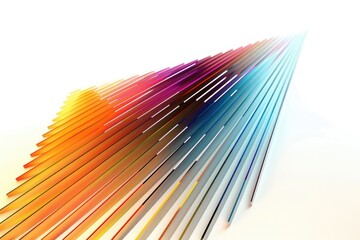 Poster - A collection of colorful pencils arranged neatly on a white background, perfect for education or art-related uses