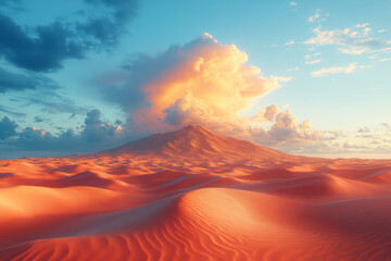 Poster - A vast desert where the whispers of the wild are carried by the wind across the dunes, telling stories of the land,