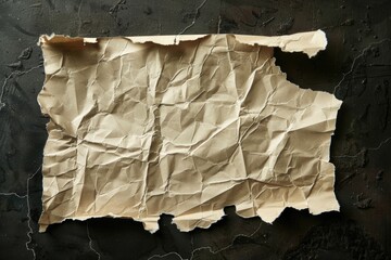 Aufkleber - A piece of brown paper lying flat on a black surface, great for use in presentations, reports and more