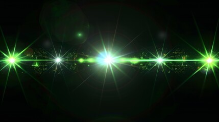 Poster - Bright green light beams creating a dazzling effect against a dark background