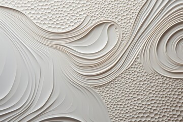 Wall Mural - Abstract White Paper Sculpture with Curvy Lines