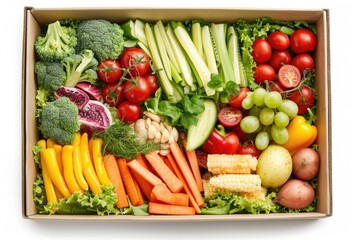 Poster - A box filled with various vegetables