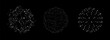© Flow 37 - Vector futuristic set black sphere of particles and lines. Network connection big data. Abstract technology background.