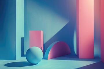 Poster - A blue ball sits alone on a white surface, perfect for use in presentations or design projects