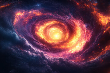 Poster - A swirling vortex of colors dancing in harmony, creating a chromatic rhapsody in the night sky,