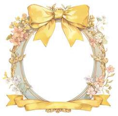 Poster - PNG Elegant floral wreath illustration