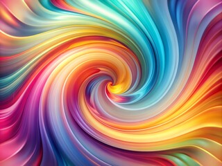 Poster - Vibrant, twisted shapes swirl in motion on a soft, pastel background with subtle textures, ideal for abstract poster, flyer, or banner design elements.