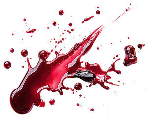 Wall Mural - PNG Red wine spill on white